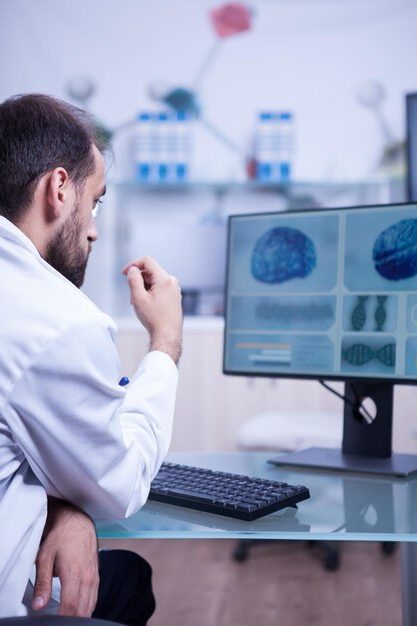 Neurology 8 doctor using laptop
